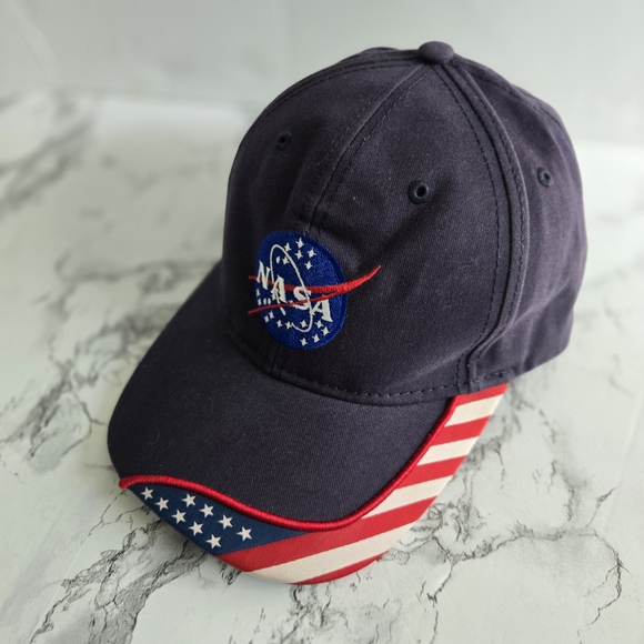 NASA Dark Blue American Flag Cap - Picture 1 of 4